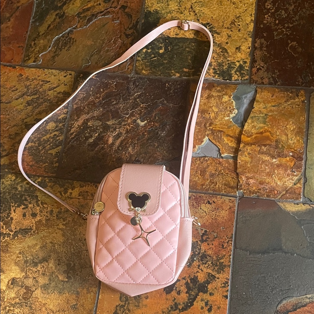 Pink Quilted Crossbody Bag